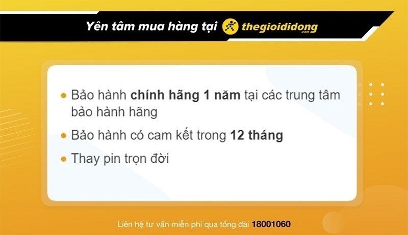 Chính sách bảo hành đồng hồ tại Thế Giới Di Động