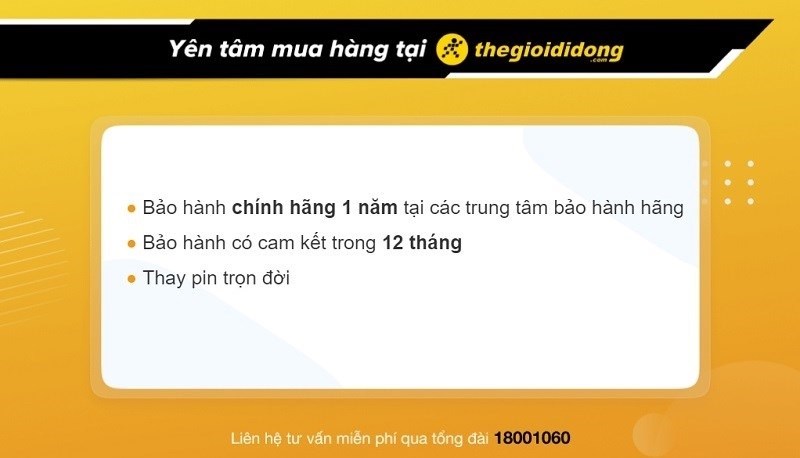 Chính sách bảo hành đồng hồ tại Thế Giới Di Động