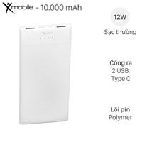 Pin sạc dự phòng Polymer 10.000 mAh Type C Xmobile PW37Y5B