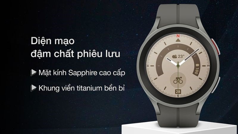Galaxy Watch5 Pro với thiết kế sang trọng Galaxy Watch5 Pro với thiết kế sang trọng