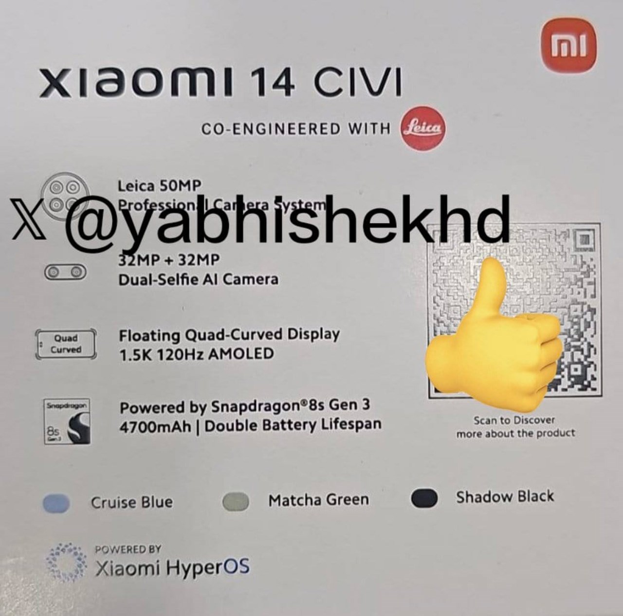 Hộp sản phẩm bị rò rỉ của Xiaomi 14 CIVI đã tiết lộ các thông số kỹ thuật chính Hộp sản phẩm bị rò rỉ của Xiaomi 14 CIVI đã tiết lộ các thông số kỹ thuật chính