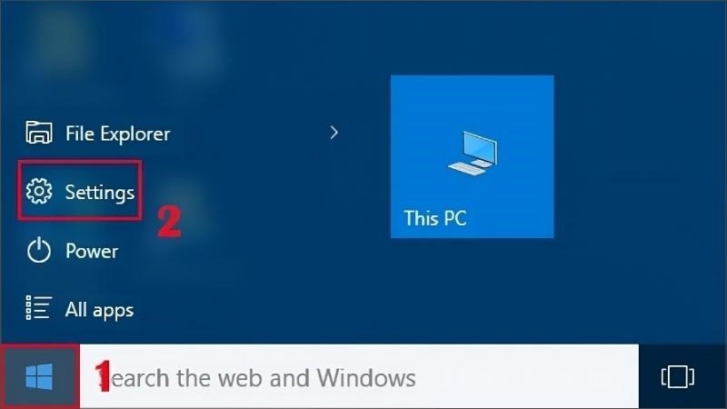 Bạn vào Start menu > Settings Bạn vào Start menu > Settings