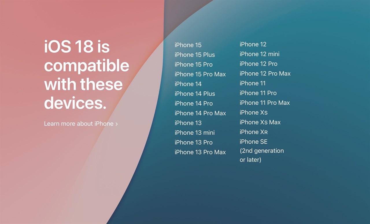 Danh sách iOS 18 Danh sách iOS 18