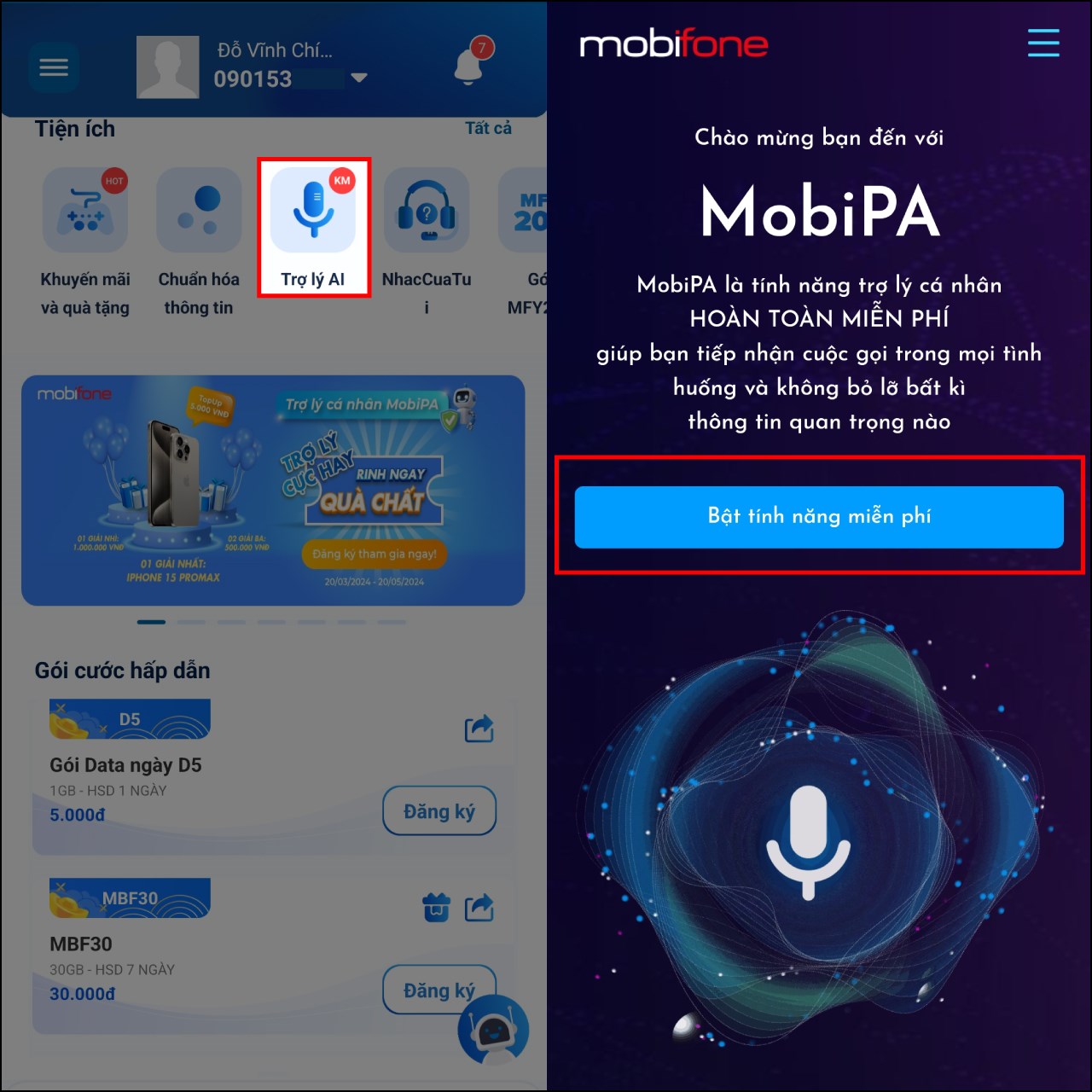 Cách sử dụng trợ lý AI của MobiFone