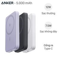 Pin sạc dự phòng Polymer 5000mAh Không dây Magnetic Type C Anker MagGo A1611