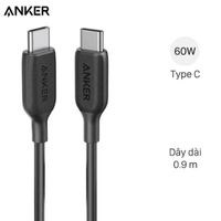 Cáp Type C - Type C 0.9m Anker PowerLine III A8852 Đen