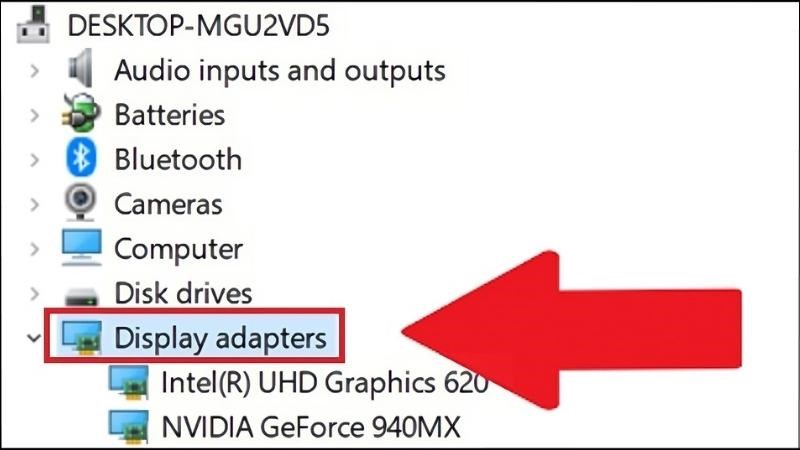 Nhấn chọn Display adapters