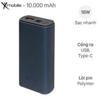 Pin sạc dự phòng Polymer 10.000 mAh Type C PD QC3.0 Xmobile PowerSlim PJ JP213