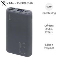 Pin sạc dự phòng Polymer 15.000 mAh Type C Xmobile PJ JP200