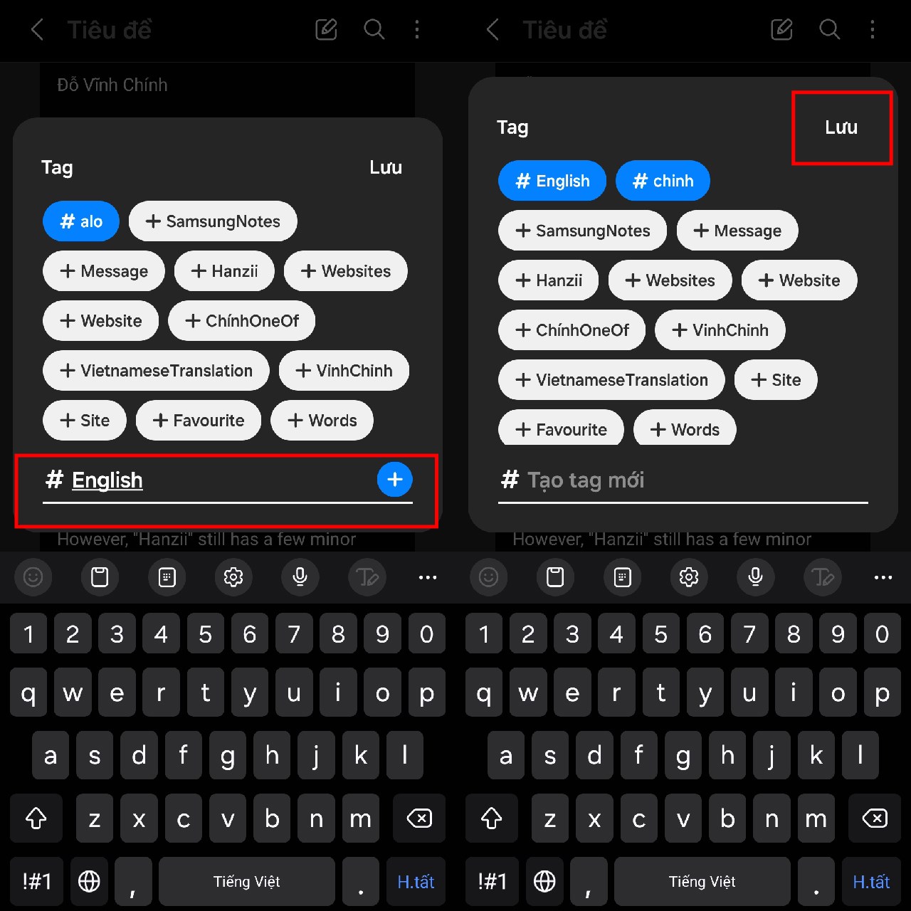 Cách thêm hashtag cho ghi chú trên Samsung Notes