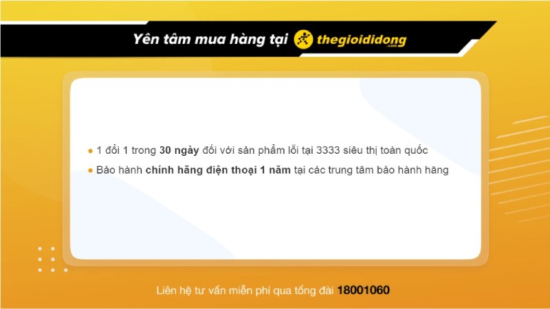 Chính sách bảo hành điện thoại tại Thế Giới Di Động