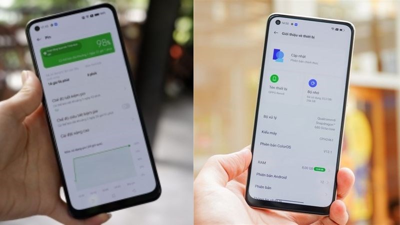 Thời lượng pin và chế độ sạc của OPPO Reno8 5G và 4G