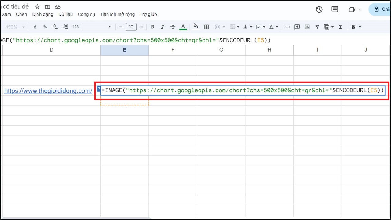 Cách tạo mã QR bằng Google Sheets