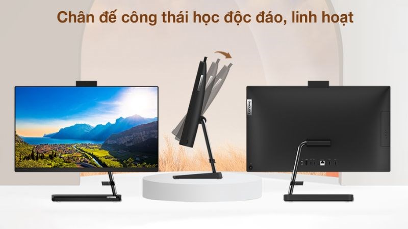 Lenovo IdeaCentre AIO 3 với chân đế công thái học thông minh Lenovo IdeaCentre AIO 3 với chân đế công thái học thông minh