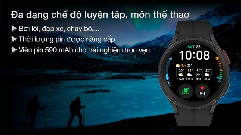 Samsung Galaxy Watch5 Pro 45mm cho thời lượng sử dụng lâu dài