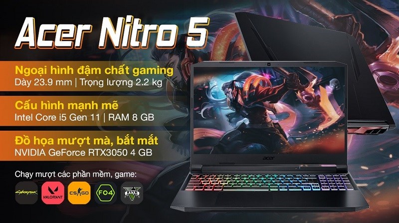 Thiết kế mạnh mẽ, cá tính, đậm chất laptop gaming