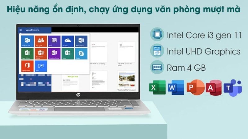 HP PAVILION 14 DV0520TU I3 chạy các ứng dụng văn phòng rất mượt mà