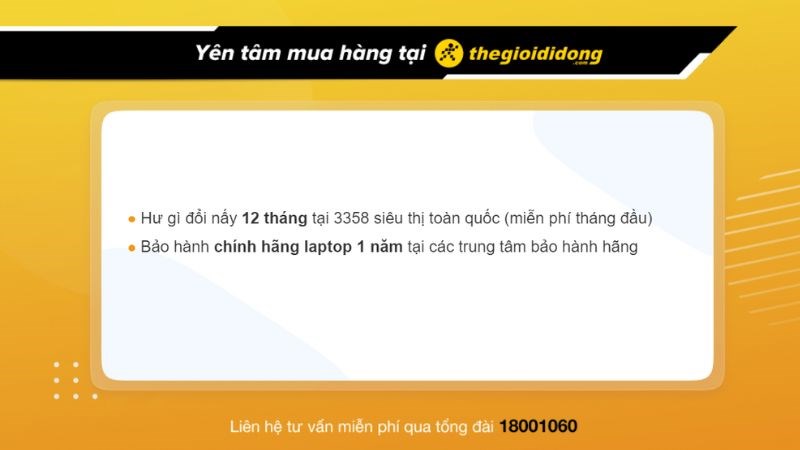 Chính sách bảo hành ngành hàng laptop tại TGDĐ Chính sách bảo hành ngành hàng laptop tại TGDĐ