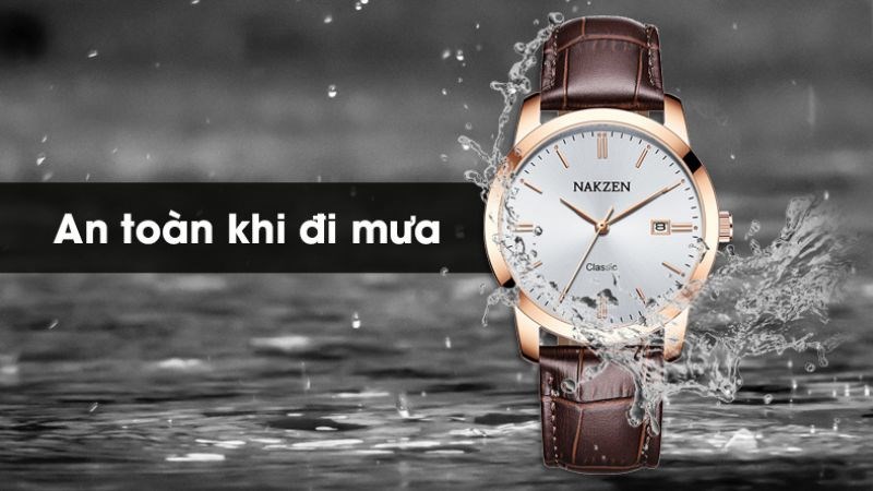 Đồng hồ có dây da màu nâu ấn tượng Đồng hồ có dây da màu nâu ấn tượng