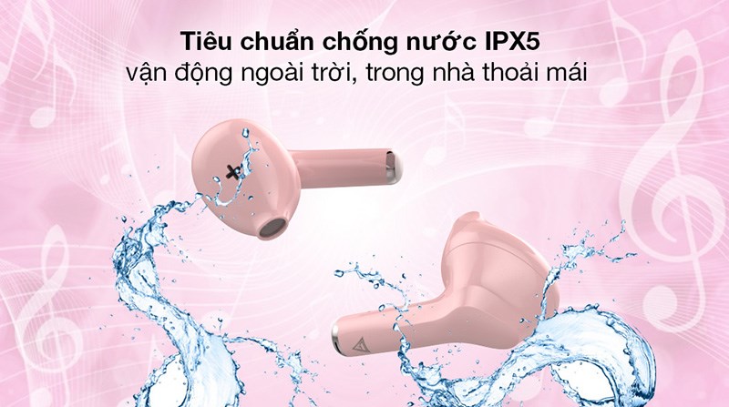 Tai nghe đạt chuẩn IPX5 về khả năng chống tia nước bắn Tai nghe đạt chuẩn IPX5 về khả năng chống tia nước bắn