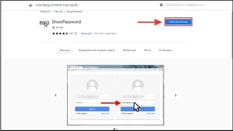 Thêm Show Password vào Google Chrome > Thay đổi các cài đặt hiển thị mật khẩu