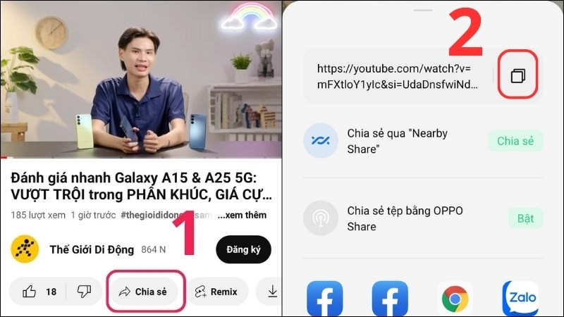 Tiến hành sao chép liên kết