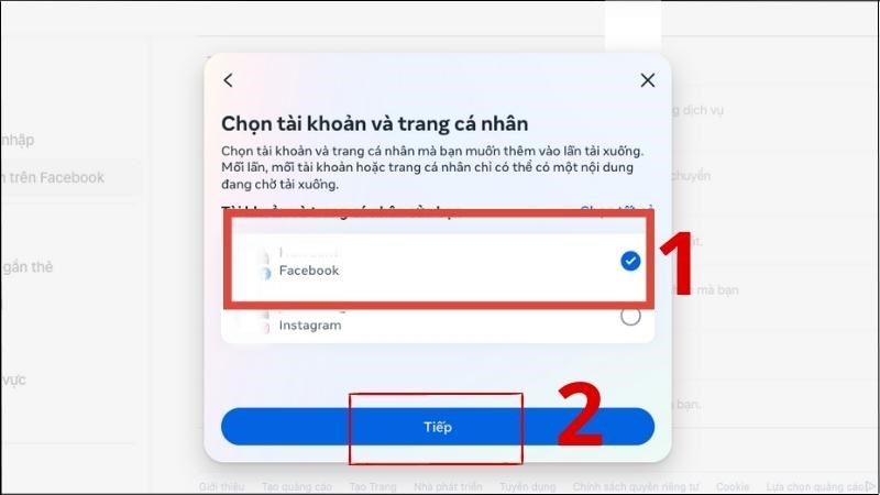 Chọn tài khoản Chọn tài khoản