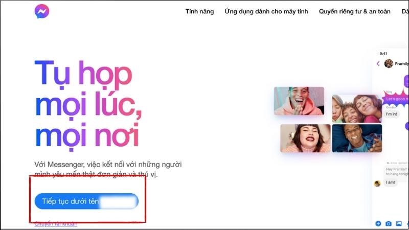 Truy cập website Messenger > Đăng nhập tài khoản Facebook Truy cập website Messenger > Đăng nhập tài khoản Facebook