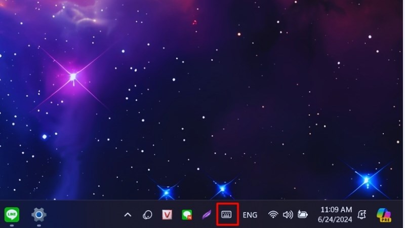 Mở bàn phím ảo trên thanh taskbar 