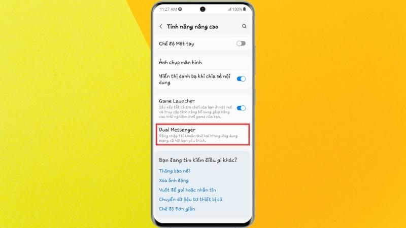 Chọn mục Dual Messenger