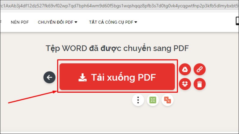 Chọn Tải xuống PDF để hoàn tất quá trình đổi file Word sang PDF