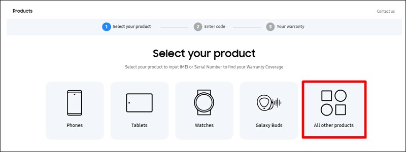 Chọn All other product Chọn All other product