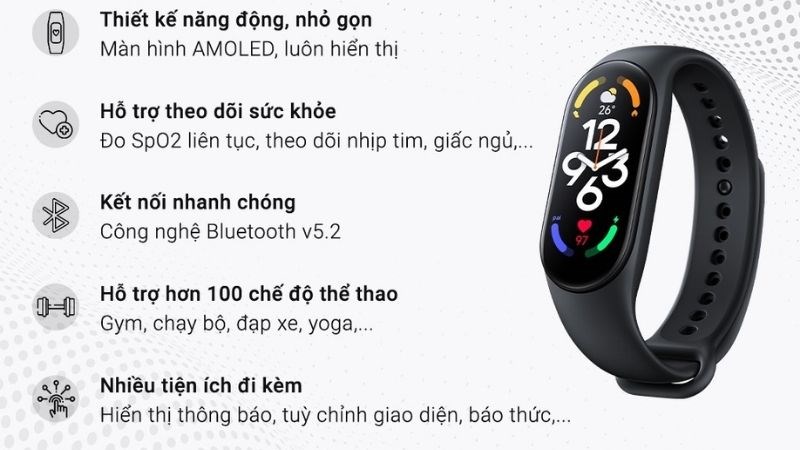 Mi Band 7 tiếp tục sử dụng kiểu dáng thiết kế quen thuốc của Xiaomi.