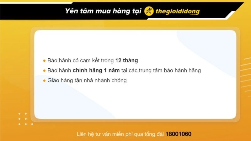 Chính sách bảo hành tại Thế Giới Di Động.