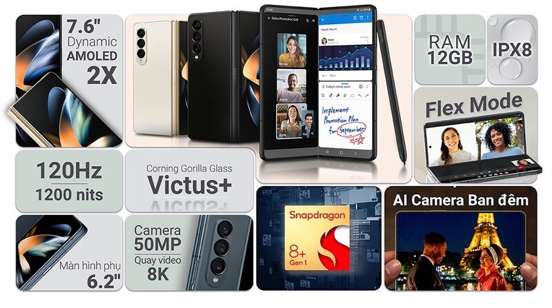 Điện thoại Samsung Galaxy Z Fold4 512GB Điện thoại Samsung Galaxy Z Fold4 512GB