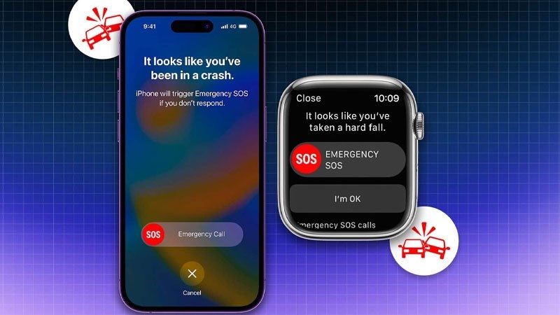Khi có sự cố, cảnh báo sẽ hiển thị trên Apple Watch và iPhone được ghép nối
