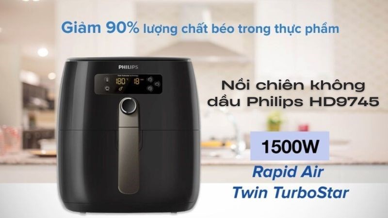 Nồi chiên không dầu Philips có công nghệ Twin TurboStar độc quyền