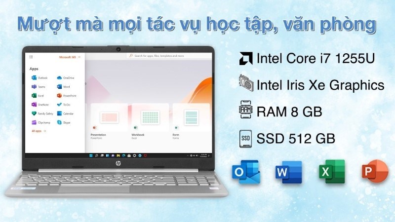 HP 15s fq5147TU i7 1255U (7C133PA) được trang bị các cổng giao tiếp