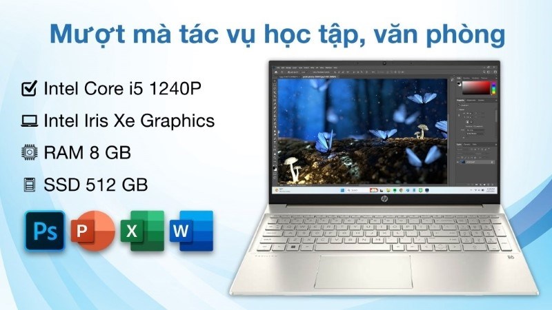 HP Pavilion 15 eg2082TU i5 1240P (7C0Q5PA) được trang bị card đồ họa tích hợp Intel Iris Xe Graphics