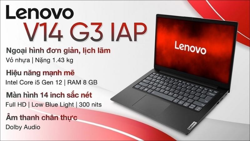 Laptop Lenovo V14 G3 IAP i5 (82TS005RVN) - Sở hữu bộ xử lý Intel Core i5 thế hệ 12 tiên tiến