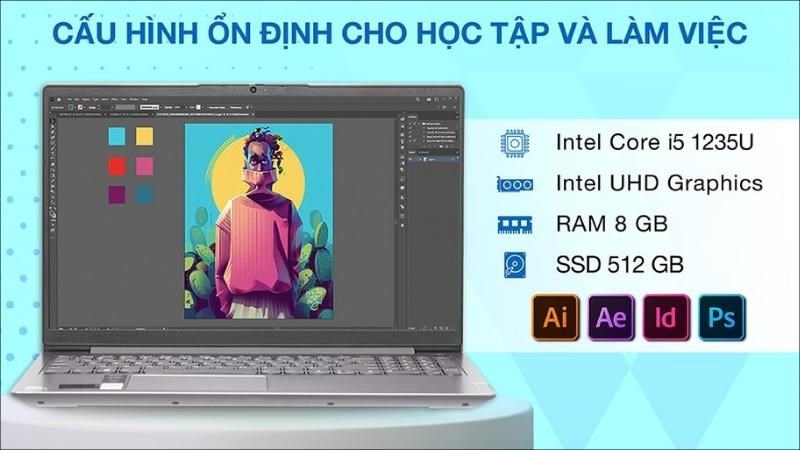 Laptop Lenovo Ideapad 3 15IAU7 i5 (82RK001PVN) - Sở hữu thông số kỹ thuật vượt trội cùng thiết kế tối giản, thanh lịch