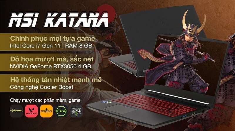 Laptop MSI Katana Gaming sở hữu hệ thống tản nhiệt vượt trội