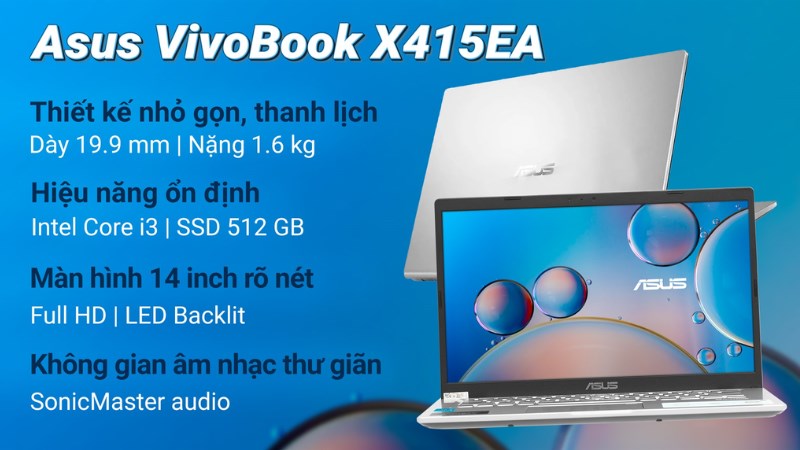 X415EA i3 (EK1386W) được trang bị CPU Intel Celeron N4020