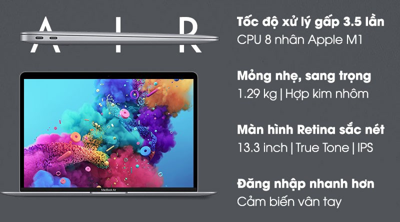 MacBook sở hữu màn hình sắc nét, rực rỡ, hiệu năng tốt