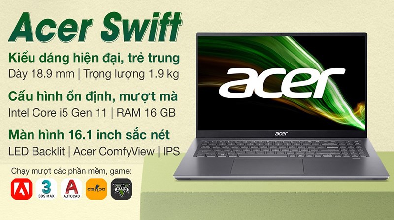 Laptop đồ họa màn hình lớn 16.1 inch