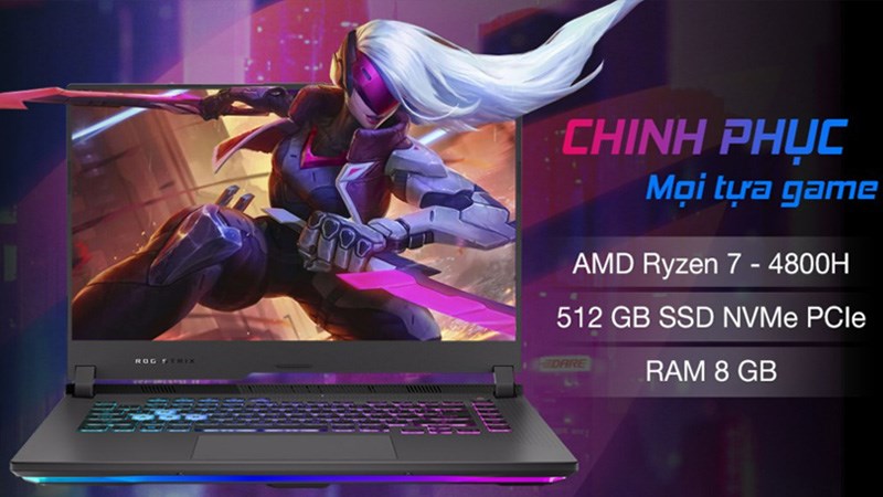 Dòng laptop với thiết kế chuẩn gaming, có màn hình rộng