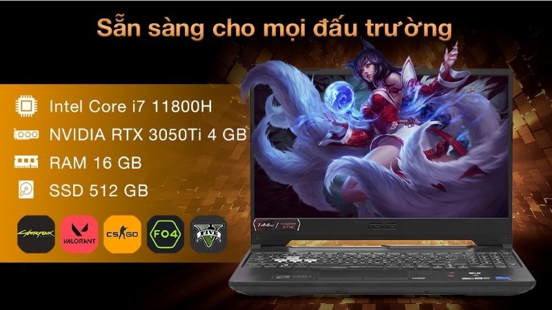 Laptop Asus TUF Gaming F15 FX506HE i7 11800H (HN378W) sở hữu vẻ ngoài ấn tượng, cuốn hút đậm chất gaming