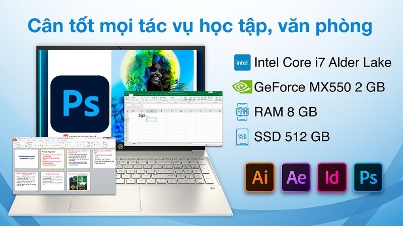 Laptop HP Pavilion 15 eg2034TX i7 (6K780PA) có màn hình sử dụng tấm nền IPS