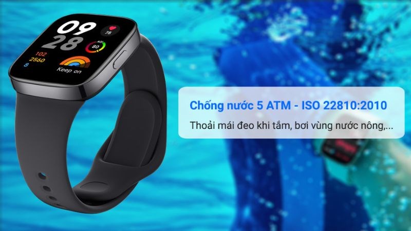 Xiaomi Redmi Watch 3 42.6mm có khả năng chống nước tuyệt đỉnh Xiaomi Redmi Watch 3 42.6mm có khả năng chống nước tuyệt đỉnh
