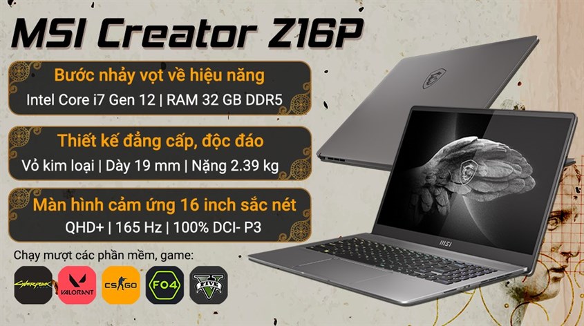 MSI Creator Z16P B12UGST i7 12700H